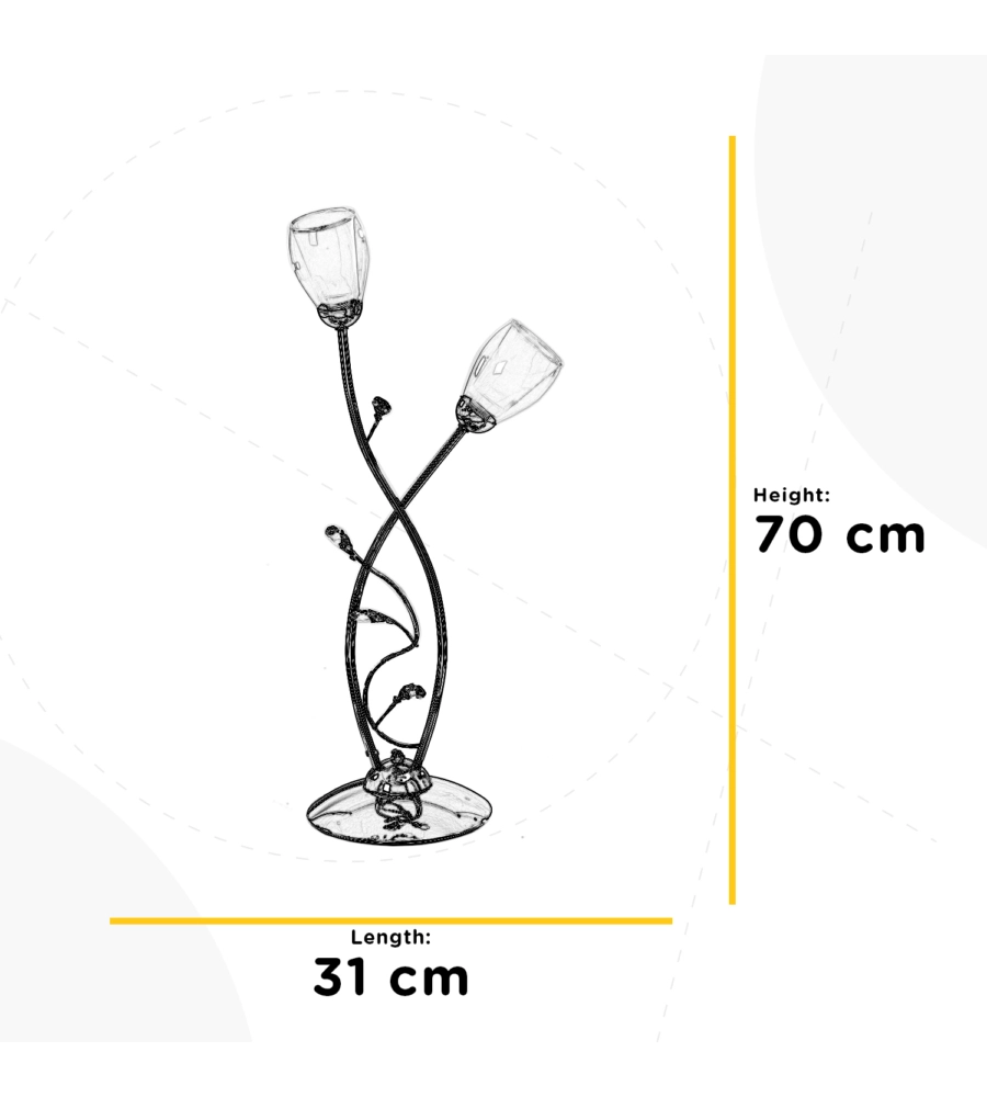 Lampada da tavolo onli 'sharon' 2 luci cromo, e14